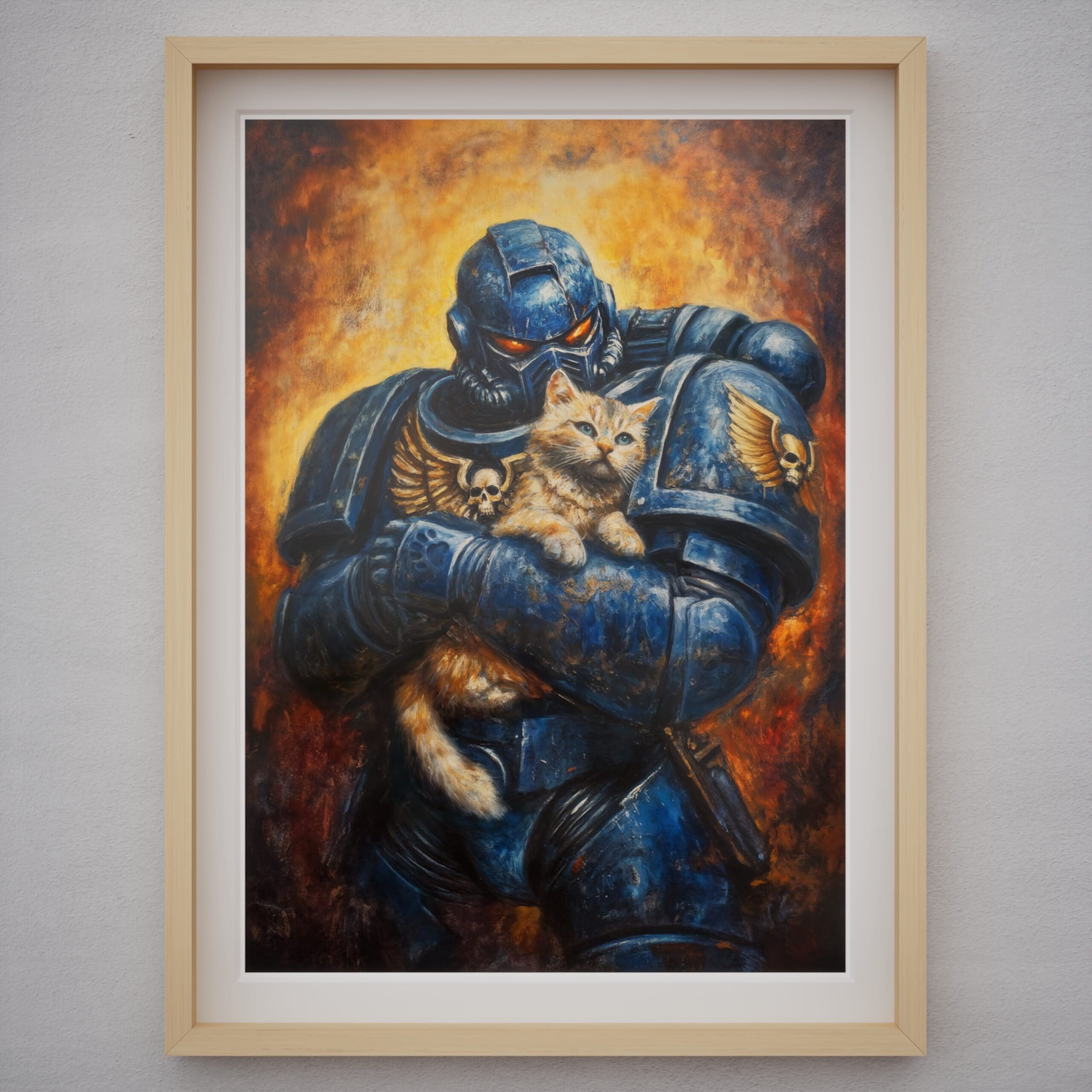 Space Ultramarine Cat Guardian – Warhammer 40k Gaming Room Cat Poster - Image 5